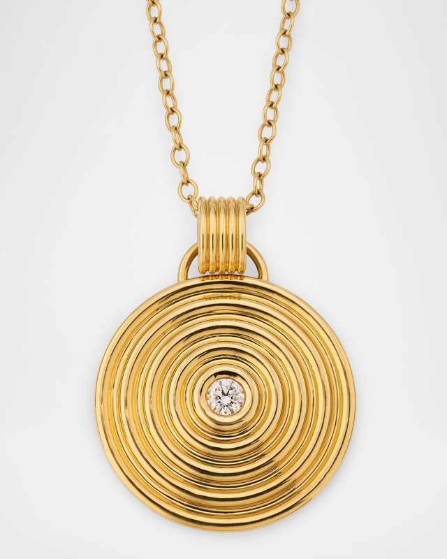 Universum Pave Medallion Necklace, 35mm